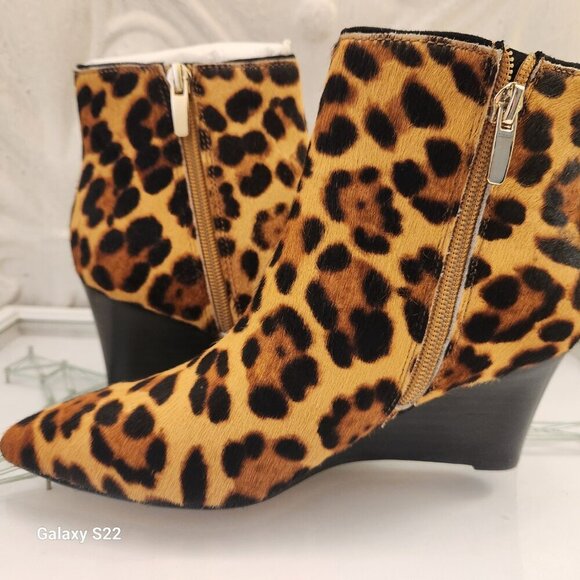 Nine West Carter Natural Multi Pony Nine West Wedge Ankle Boots. NIB. 5 - Picture 5 of 9